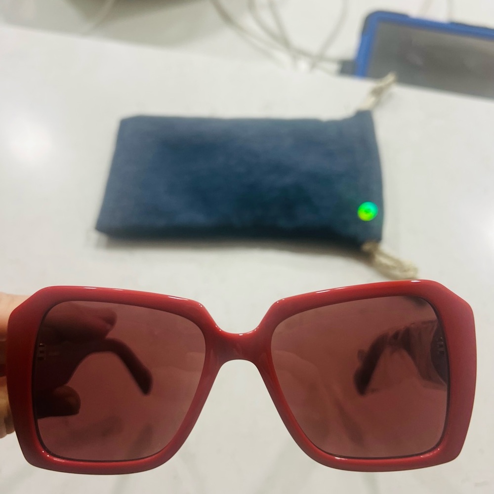 Karl Lagerfeld Red Square-Frame Women's Sunglasses - Picture 2 of 11